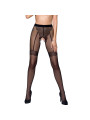 MEDIAS ELEGANTES NEGRO 20 DEN CON ABERTURA ENTRE MUSLOS DE LA MARCA PASSION WOMAN GARTER & STOCK