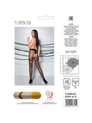 MEDIAS ELEGANTES CON ABERTURA 20 DEN NEGRO DE LA MARCA PASSION WOMAN GARTER & STOCK