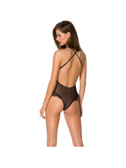 BODY SEXY NEGRO CON ENCAJE Y VOLANTES TUL S/M DE LA MARCA PASSION WOMAN TEDDIES
