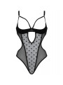 BODY MARINA NEGRO S/M - LENCERÍA SEXY CON COPAS ABIERTAS DE LA MARCA PASSION WOMAN TEDDIES