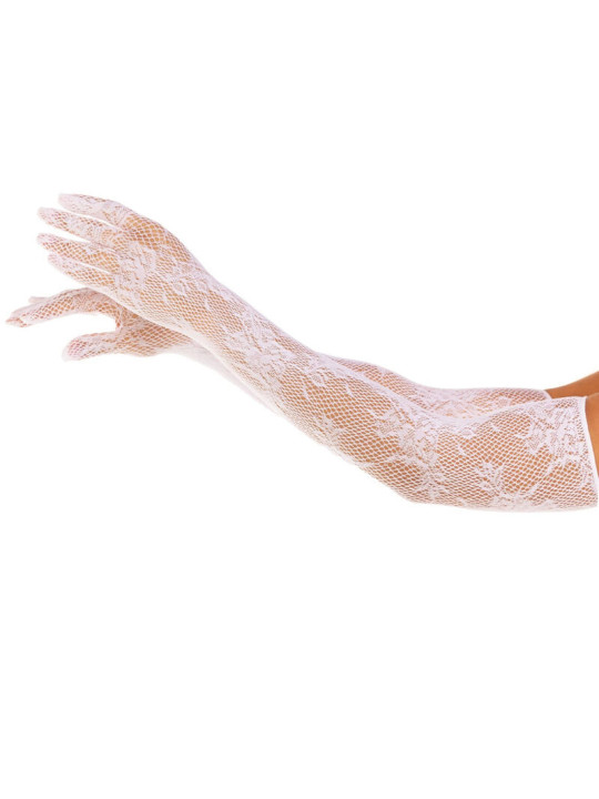 GUANTES DE RED FLORAL BLANCO HASTA LA ÓPERA DE LA MARCA LEG AVENUE HOSIERY