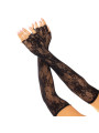 GUANTES SIN DEDOS RED FLORAL BLANCO LARGO ÓPERA DE LA MARCA LEG AVENUE HOSIERY