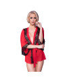 CAMISÓN SEDUCTOR ROJO CON ENCAJE Y CINTURÓN AJUSTABLE DE LA MARCA CHILIROSE BABYDOLLS