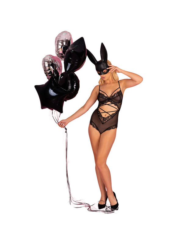 BODY TRANSPARENTE NEGRO KYLSSIAM CON ENCAJE SEXY DE LA MARCA LIVCO CORSETTI BODIES