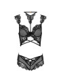 CONJUNTO LENCERÍA NEGRO ENCAJE TRANSPARENTE PALMENOM DE LA MARCA LIVCO CORSETTI SETS
