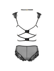 CONJUNTO LENCERÍA NEGRO ENCAJE TRANSPARENTE PALMENOM DE LA MARCA LIVCO CORSETTI SETS