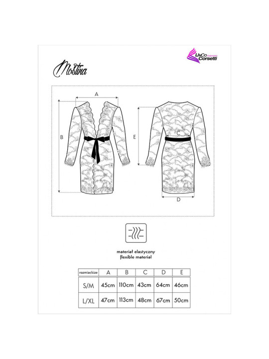 BATA TRANSPARENTE NEGRA CON ESTAMPADO FLORAL DE LA MARCA LIVCO CORSETTI ACCESORIES