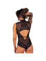 BODY SENSUAL DE ENCAJE TRANSPARENTE NEGRO SAGEN DE LA MARCA LIVCO CORSETTI BODIES