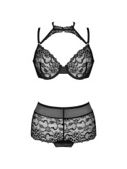 CONJUNTO LENCERÍA ENCAJE NEGRO LINERA FOR THE SENSES DE LA MARCA LIVCO CORSETTI SETS
