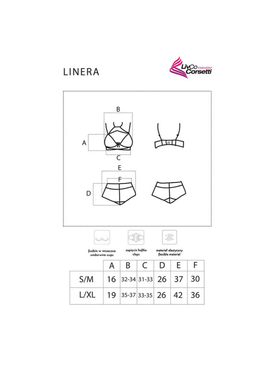 CONJUNTO LENCERÍA ENCAJE NEGRO LINERA FOR THE SENSES DE LA MARCA LIVCO CORSETTI SETS