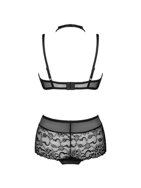 CONJUNTO LENCERÍA ENCAJE NEGRO LINERA FOR THE SENSES DE LA MARCA LIVCO CORSETTI SETS