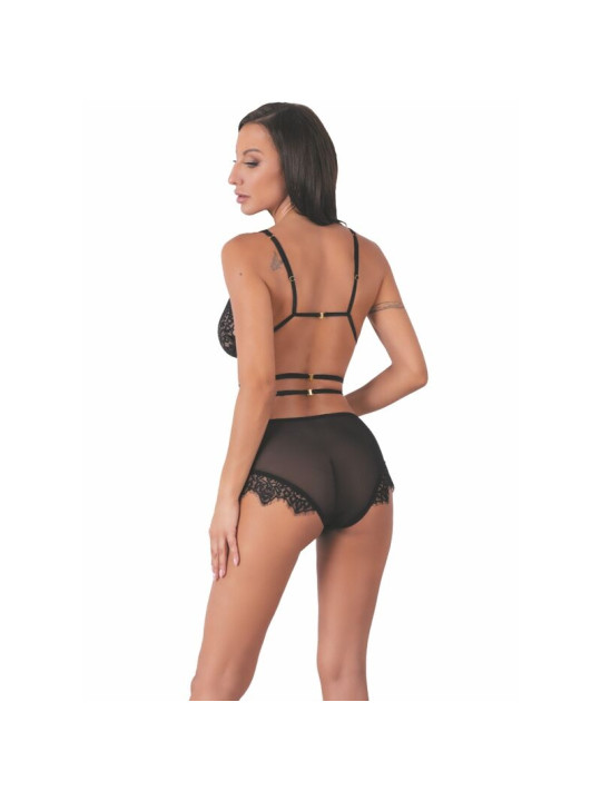 CONJUNTO LENCERÍA ENCAJE NEGRO SUJETADOR Y PANTY SEXY DE LA MARCA LIVCO CORSETTI SETS