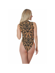 BODY SENSUAL LIVCO CORSETTI BEIGE CON ESTAMPADO NEGRO DE LA MARCA LIVCO CORSETTI BODIES