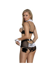 DISFRAZ SIRVIENTA SEXY BLANCO Y NEGRO TALLA S/M DE LA MARCA SUBBLIME COSTUMES