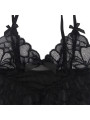 BABYDOLL NEGRO DE ENCAJE TRANSPARENTE CON TIRANTES AJUSTABLES S/M DE LA MARCA SUBBLIME BABYDOLLS