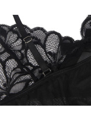 BABYDOLL NEGRO DE ENCAJE TRANSPARENTE CON TIRANTES AJUSTABLES S/M DE LA MARCA SUBBLIME BABYDOLLS
