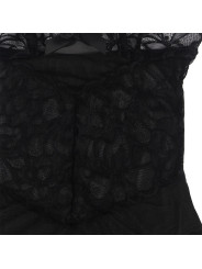 BABYDOLL NEGRO DE ENCAJE TRANSPARENTE CON TIRANTES AJUSTABLES S/M DE LA MARCA SUBBLIME BABYDOLLS