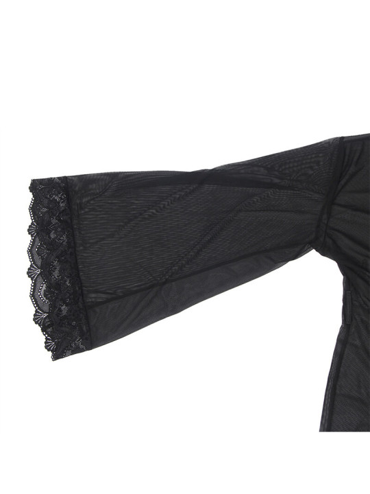 BATA TRANSPARENTE ENCAJE NEGRO S/M - SUBLIME LINGERIE DE LA MARCA SUBBLIME BABYDOLLS