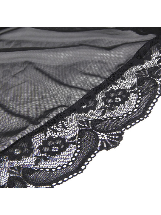 BATA TRANSPARENTE ENCAJE NEGRO S/M - SUBLIME LINGERIE DE LA MARCA SUBBLIME BABYDOLLS