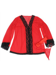 BATA TRANSPARENTE ENCAJE ROJO SEXY TALLA S/M DE LA MARCA SUBBLIME BABYDOLLS