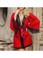 BATA TRANSPARENTE ENCAJE ROJO SEXY TALLA S/M DE LA MARCA SUBBLIME BABYDOLLS