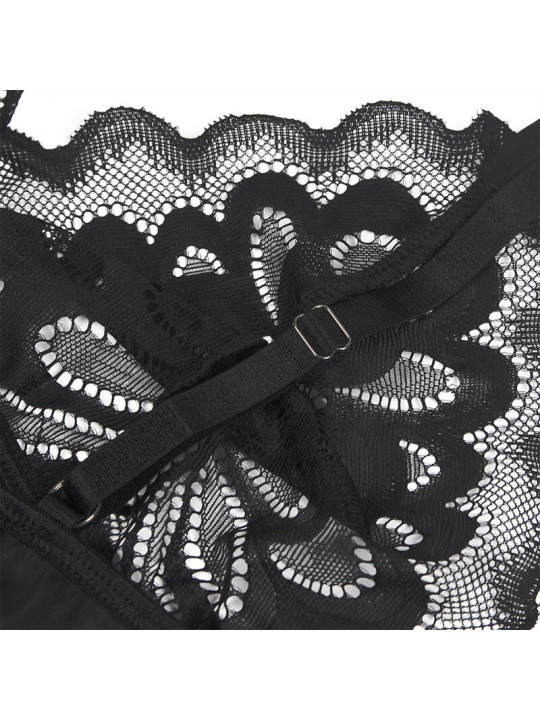 BABYDOLL NEGRO CON ENCAJE Y TANGA INCLUIDO S/M DE LA MARCA SUBBLIME BABYDOLLS