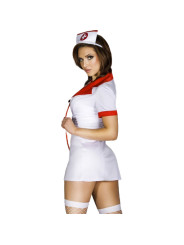 DISFRAZ ENFERMERA SEXY S/M CON MEDIAS Y ESTETOSCOPIO DE LA MARCA CHILIROSE COSTUMES