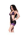 BABYDOLL CON TANGA ENCANTADOR ENCACE VIOLETA Y NEGRO DE LA MARCA CHILIROSE BABYDOLLS