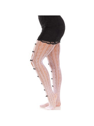 MEDIAS DE RED CON CORAZÓN Y LAZOS ROSA - LEG AVENUE DE LA MARCA LEG AVENUE HOSIERY