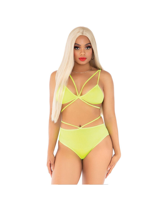 CONJUNTO LENCERÍA AMARILLO TOP Y BRAGAS CON TIRANTES DE LA MARCA LEG AVENUE SETS