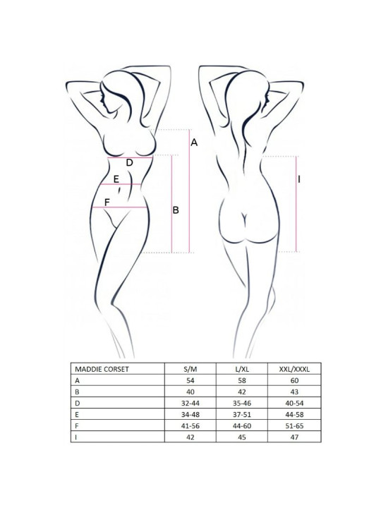 CORSET MADDIE NEGRO L/XL - LENCERÍA SEXY PASSIONCORSET DE LA MARCA PASSION WOMAN CORSETS