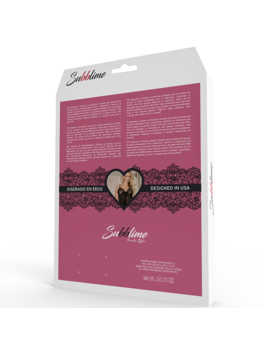 CORSET SENSUAL NEGRO CON CINTURÓN Y BORDADOS DORADOS S/M DE LA MARCA SUBBLIME CORSETS