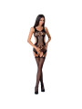 BODYSTOCKING NEGRO CON ENCAJES Y TRANSPARENCIAS BS066 DE LA MARCA PASSION WOMAN