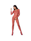 BODYSTOCKING NEGRO CON ENCAJES Y TRANSPARENCIAS BS068 DE LA MARCA PASSION WOMAN