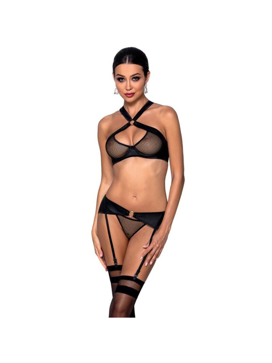 SET AMANDA LIGUERO Y SUJETADOR DE CUERO ECOLÓGICO S/M DE LA MARCA PASSION WOMAN SETS
