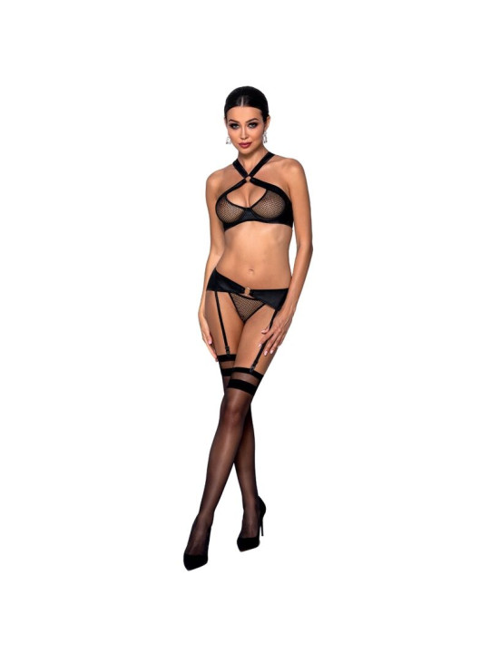 SET AMANDA LIGUERO Y SUJETADOR DE CUERO ECOLÓGICO S/M DE LA MARCA PASSION WOMAN SETS