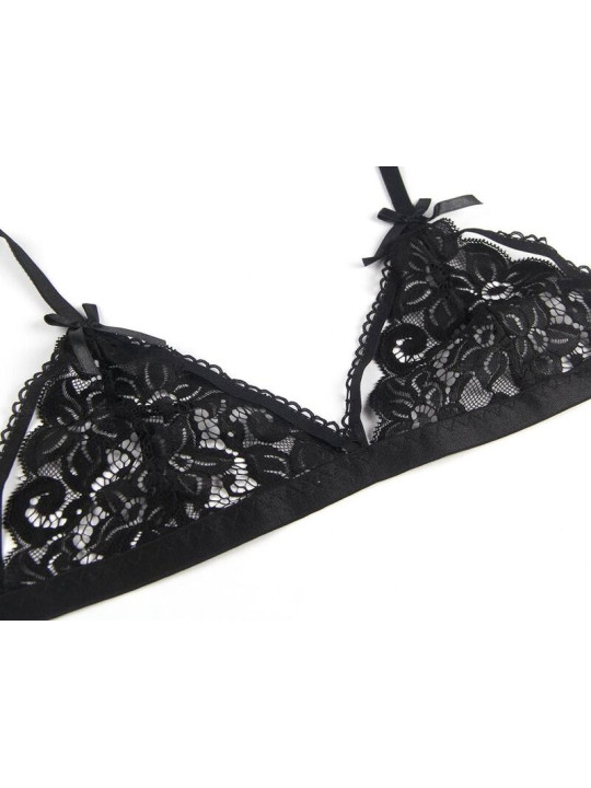 SET LENCERÍA SEXY SUJETADOR LIGUERO TANGA NEGRO L/XL DE LA MARCA SUBBLIME SETS