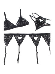 SET LENCERÍA SEXY SUJETADOR LIGUERO TANGA NEGRO L/XL DE LA MARCA SUBBLIME SETS