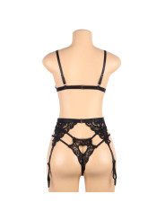 SET LENCERÍA SEXY SUJETADOR LIGUERO TANGA NEGRO L/XL DE LA MARCA SUBBLIME SETS