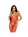 BODYSTOCKING DE RED CON CORAZONES Y TIRANTES - NEGRO DE LA MARCA LEG AVENUE BODYSTOCKINGS