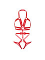 ARNÉS DE CUERO VEGANO CON TACHUELAS Y TANGA SEPARABLE - ROJO DE LA MARCA LEG AVENUE KINK