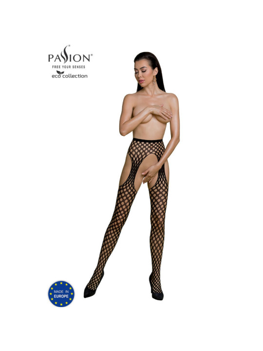 BODYSTOCKING ECOLÓGICO NEGRO TALLA ÚNICA ECONYL DE LA MARCA PASSION WOMAN GARTER & STOCK