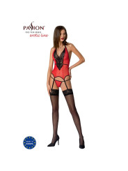 CORSÉ ROJO S/M CON ENCAJE Y TUL - PEONIA EROTIC LINE DE LA MARCA PASSION WOMAN