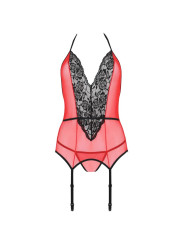 CORSÉ ROJO S/M CON ENCAJE Y TUL - PEONIA EROTIC LINE DE LA MARCA PASSION WOMAN