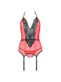 CORSÉ ROJO S/M CON ENCAJE Y TUL - PEONIA EROTIC LINE DE LA MARCA PASSION WOMAN