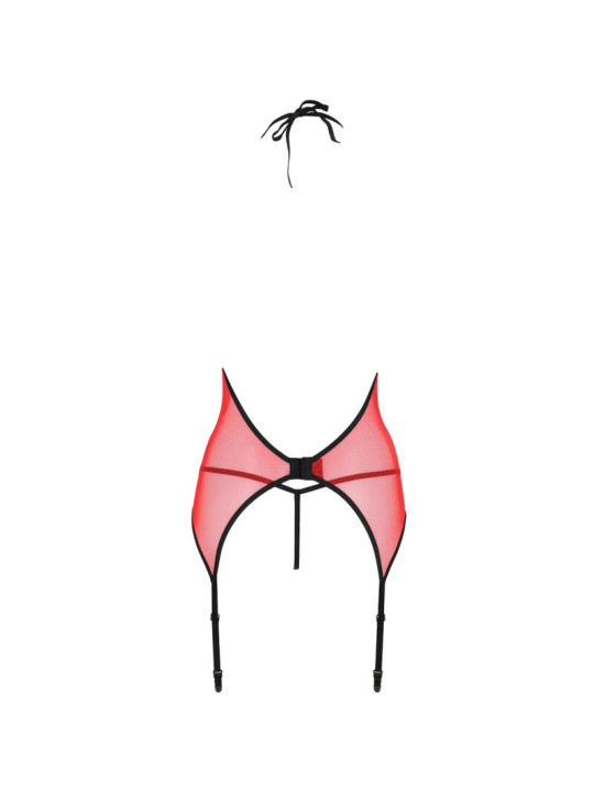 CORSÉ ROJO S/M CON ENCAJE Y TUL - PEONIA EROTIC LINE DE LA MARCA PASSION WOMAN
