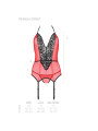 CORSÉ ROJO S/M CON ENCAJE Y TUL - PEONIA EROTIC LINE DE LA MARCA PASSION WOMAN