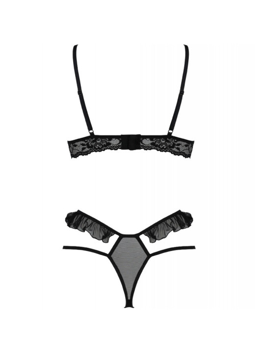 CONJUNTO DE LENCERÍA EROTICA NEGRO TUL Y ENCAJE S/M DE LA MARCA PASSION WOMAN SETS