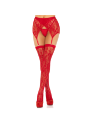 MEDIAS LIGUERO ENCAJE ROJO SENSUAL DE LA MARCA LEG AVENUE HOSIERY
