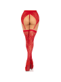 MEDIAS LIGUERO ENCAJE ROJO SENSUAL DE LA MARCA LEG AVENUE HOSIERY